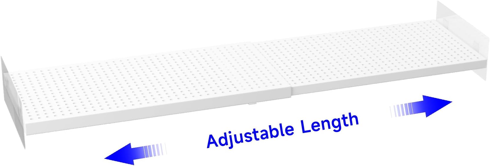 Expandable Closet Shelf Organizer, Adjustable Shelves, Extendable Storage Shelving Rack Divider for Cabinet Pantry Wardrobe Cupboard Kitchen Bathroom Shoe, White Large Set of 1