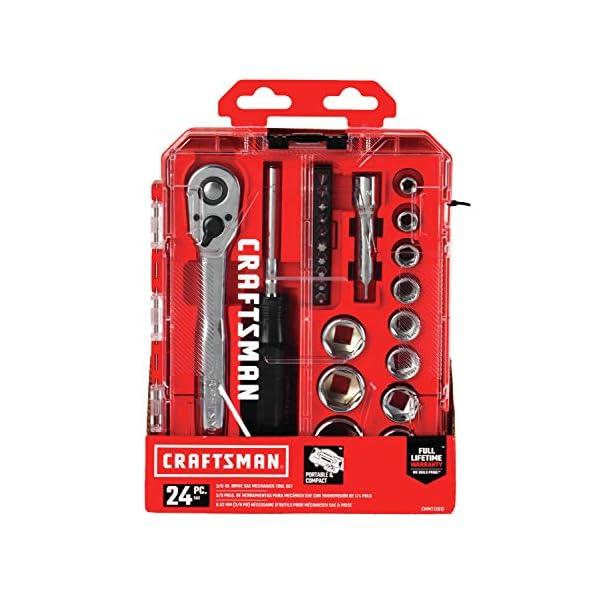 CRAFTSMAN Socket Set, Nano SAE, 3/8″ Drive, 24Piece (CMMT12012