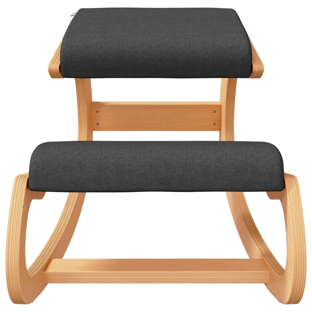 vidaXL Taburete de Rodillas, Silla Ergonómica para Rodillas, Mecedora Acolchada, Silla para Dormitorio Oficina, Madera Contrachapada de Abedul Negro