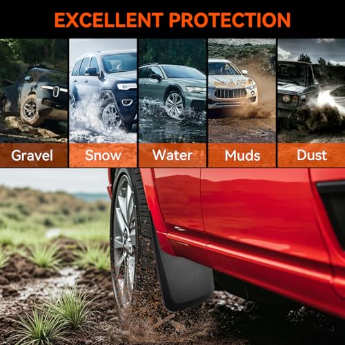 Image of runmade Mud Flaps No Drill for Ford F-250 /F-350 Super Duty 2017-2024 | Fits 2017-2024 Ford F-250 /F-350 Super Duty. No drilling required. Front & rear set. 4-piece kit.