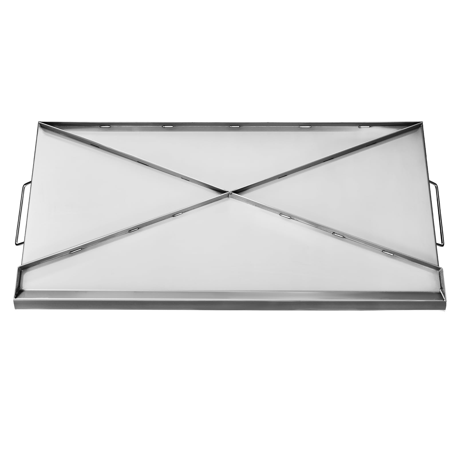 VEVOR Piastra in Acciaio Inox, Piastra Rettangolare Universale da 809x370 mm, Piastra a Gas, Pentole da Fornello Portatili per Famiglie con Manico, per Campeggio, Festa, Picnic, Eventi da Esterno
