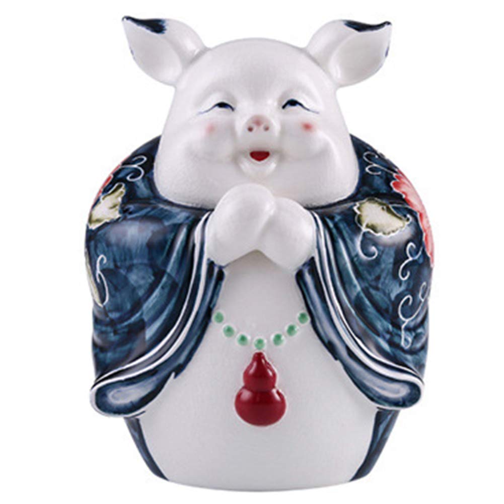 YNIYUJKL Feng Shui Ornaments Pig Statues Home Decor Kitchen, Animal Sculptures Wealth Lucky Adorable Piggy Figurines Decoration Housewarming Congratulatory Gift,C,C-A