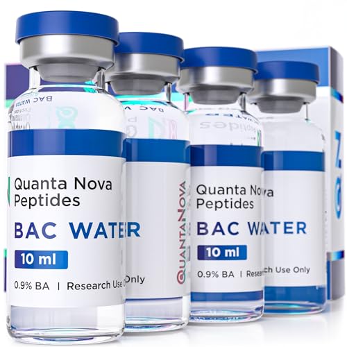 BAC Water for Peptides | 4 Pack (10 mL Each) | 0.9% BA | Sterile Glass Vials | PES 0.22µm Micron Filtered | Produced by USA-Based Peptide Specialist