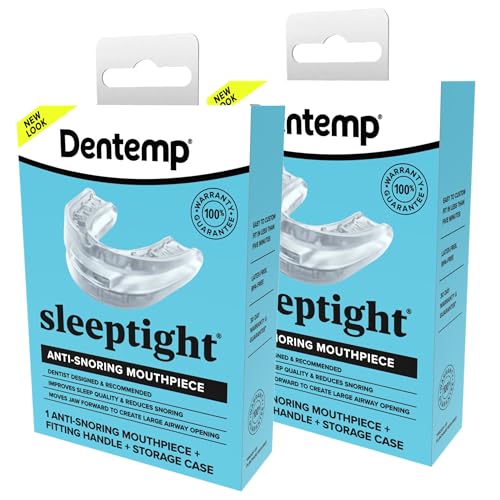 Dentemp SleepTight Mouthpiece - Anti Snoring Devices Custom Fit Mouthguard for a Better Nights Sleep - Designed by a Dentist and Made in USA 2pk (Packaging May Vary)
