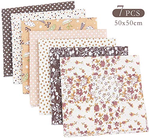 Chyu Lot de 7 tissus en coton au mètre 50 x 50 cm  Tissus à coudre patchwork tissu paquet restes de tissu coton Stueck Motif DIY Coton
