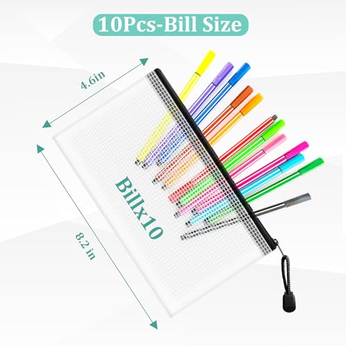 Image of 10pcs Mesh Zipper Pouch Bags Small, 8.1x4.8 Inches Zipper Pencil Bags, Black Pencil Pouch Bulk, Reusable Pencil Bags for Office Supplies and Travel Storage