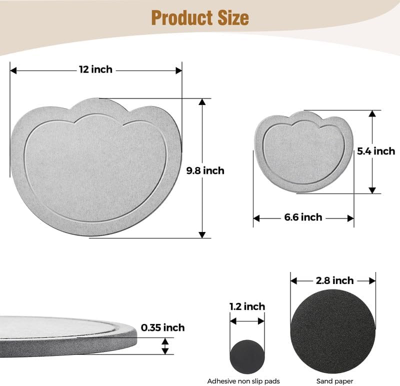 HOME EDIT Plant Saucer - Quick Dry Diatomaceous Earth Plant Saucers for Indoors Plant Water Catcher Tray, 2 Pack Water Absorbing Stone Plant Trays for Pots - Flower 7&12 Inch Plant Saucer, Light Grey