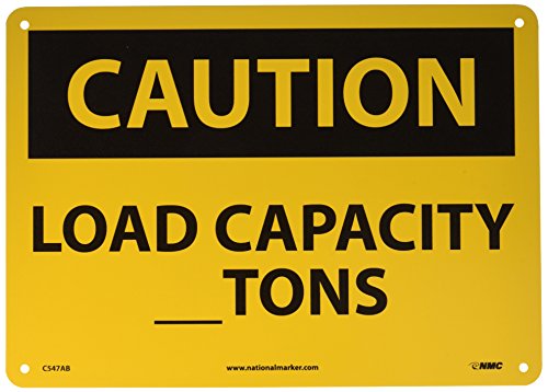 Panneau Caution load capacity NMC C547AB signalisation sécurité aluminium