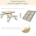 Outsunny Maleta Mesa Plegable Camping Picnic Playa 4 Asiento Agujero de Sombrilla...