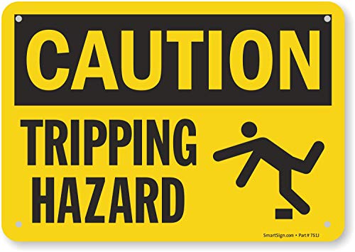 SmartSign "Caution - Tripping Hazard" Sign | 7" x 10" Plastic