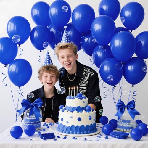 Image of 200pcs Royal Blue Balloons 5 Inch, Small Mini Latex Balloons for Party Birthday Baby Shower Anniversary Festival Arch Garland Decoration
