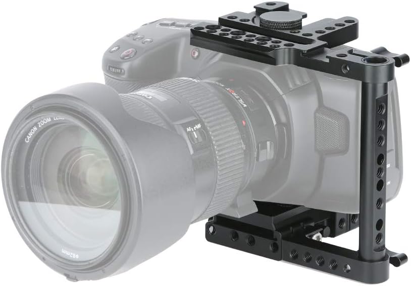 NICEYRIG Half Cage Compatible with BMPCC 4K / 6K, Camera Cage for Blackmagic Pocket Cinema Camera 4K / 6K Rig