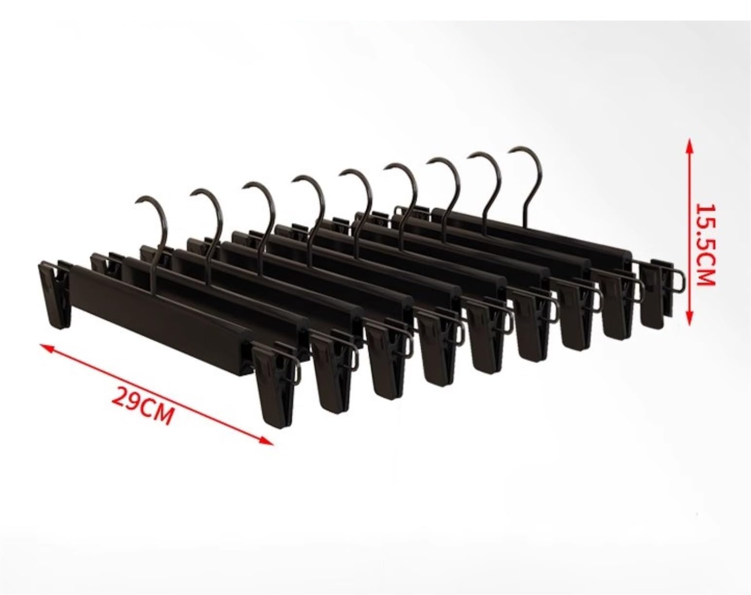 Perchas Ropa Perchas For Faldas Y Pantalones con Pinzas Ajustables. Organizador De Armario Percha Antideslizantes(Black,20pcs)