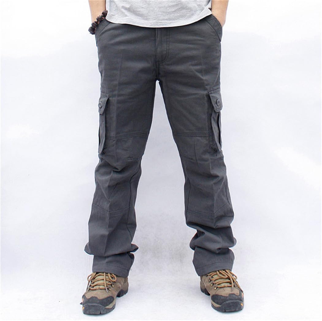 Haitpant Men's Tactical Cargo Pants Loose Fit Military Work Trousers, Casual Army Style Multi-Pocket Straight Leg Overalls