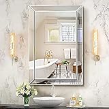 Pregaspor Mirror on Mirror Wall Mirror for Bathroom, 22' x 32' Rectangular Frameless Bathroom Vanity Mirrors for Wall, Polished Beveled Edge Decorative Mirrors for Living Room, Washroom and Bedroom