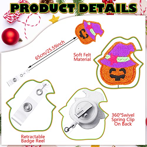 12 Pieces Holiday Badge Reels Retractable Felt Nurse Badge Holder Cute Name Card Id Badge Clip With Alligator Clip For Kids Office Staff Student Festival Employees Doctor Decorative Items #TOP2