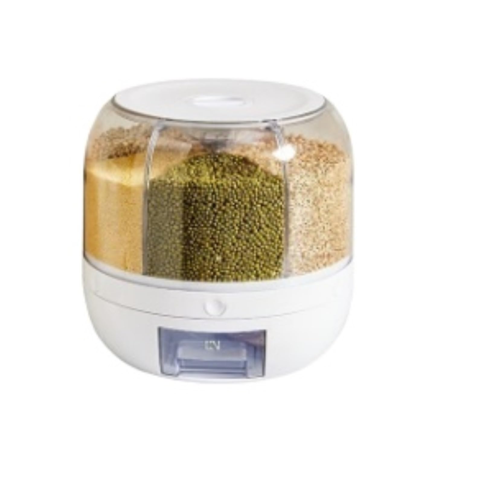 Dispensador de alimentos giratorio con dosificador automático de cereales y legumbres