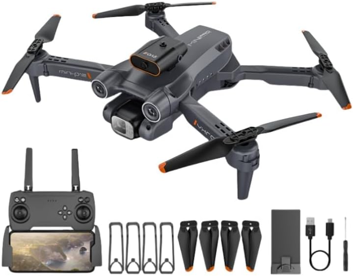 NIYANETAIL 8 K Long Life Dual Camera Beginner Friendly Foldable Drone for Adults - Auto Obstacle Avoidance, One-Touch Takeoff/Landing & Trajectory Flight Camera with GPS-1800Mah Battery WiFi FPV