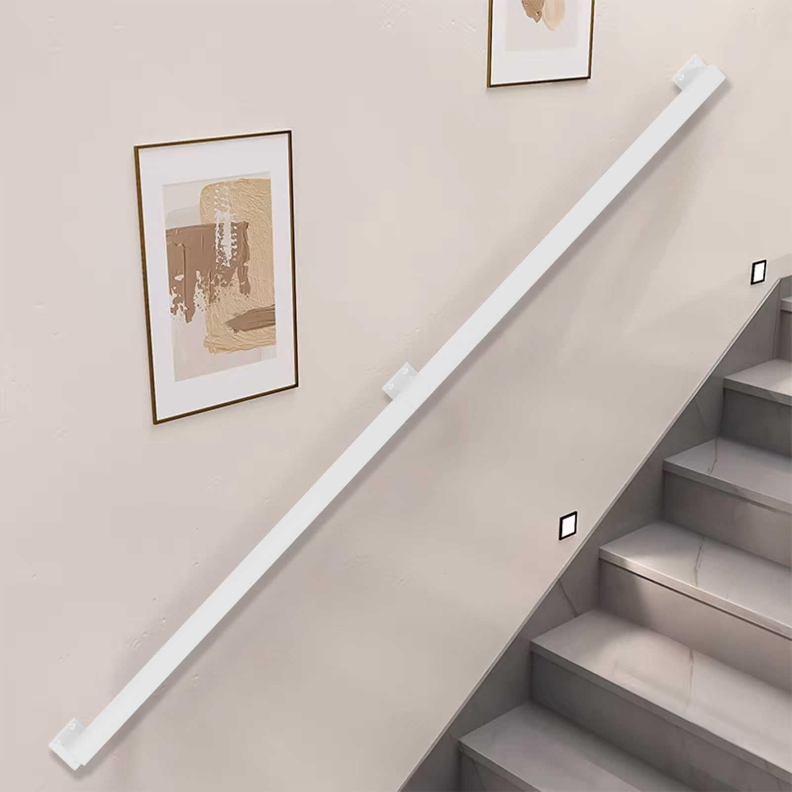 Rampe d'escalier moderne blanche de 500 cm en fer forgé chic
