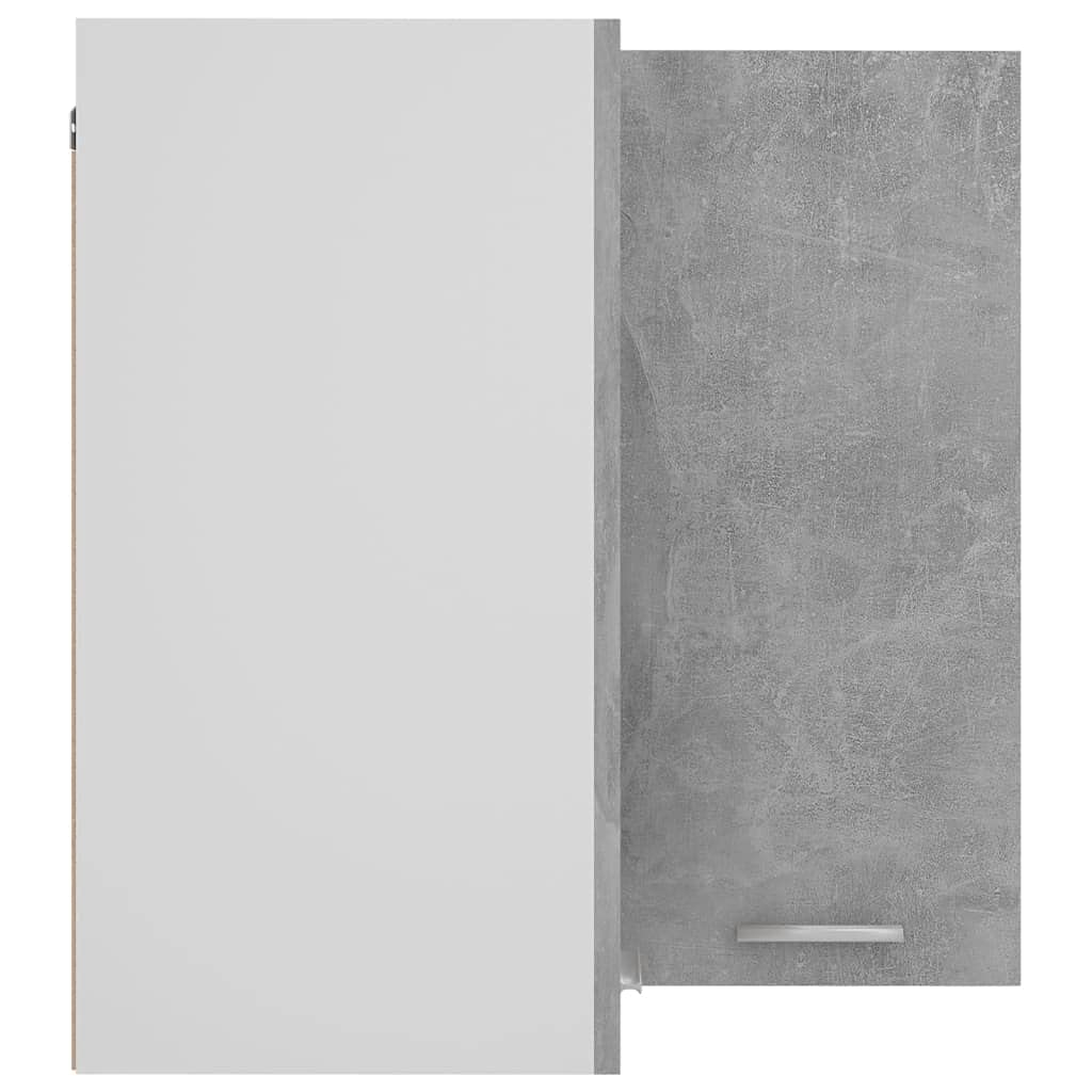 Tomostar Meuble d'angle Haut de Cuisine, Armoire Suspendue Cuisine Armoire d'angle Suspendue Lyon Gris béton Bois d’ingénierie 57 x 57 x 60 cm