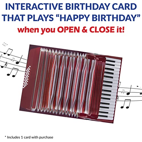 Interactive Accordion Birthday Card – Open/Close To Play “Happy Birthday” - Music Gifts For Men, Gifts For Musicians, Birthday Card For Kids, Men & Women, Birthday Pop Up Card, Greeting Cards Birthday #TOP1