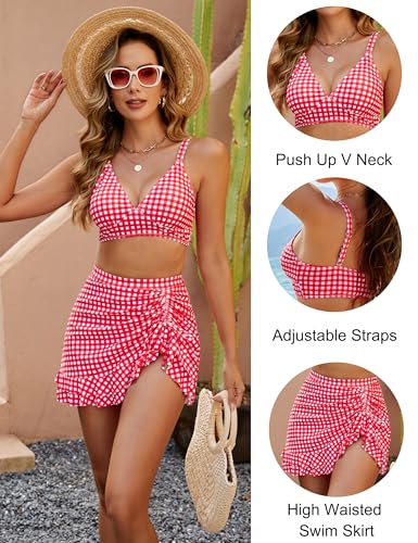 Image of Blooming Jelly Women's High Waisted Bikini Sets Tummy Control Bathing Suit Two Piece Swim Suit 2026 Retro Swimsuit