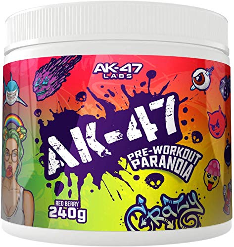 AK-47 Labs PARANOIA - Pre-Workout Booster Trainingsbooster Fitness Bodybuilding - 240 g (Fruit Punch-Fruchtmix)