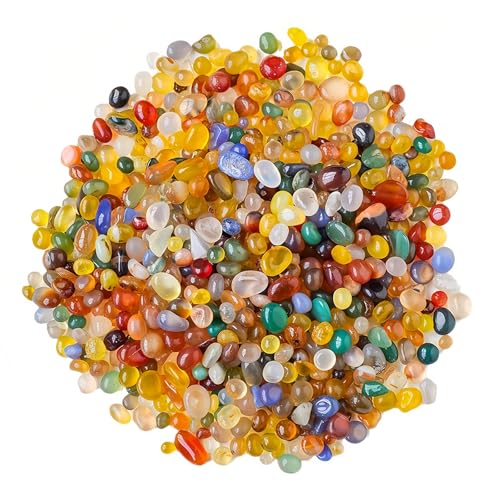 500g Piedras Preciosas para Niños, 9-12mm Coloridas Piedra Decorativas Naturales Pulidas, Piedra para Macetas, Piedras Semipreciosas en Diferentes Formas para Decoración, Juegos, Joyas DIY, Regalo