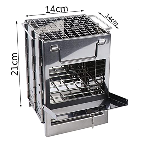 Portable Camping Stove & Grill - Foldable Alcohol/Charcoal/Twig Wood Campfire (Small) - Image 9