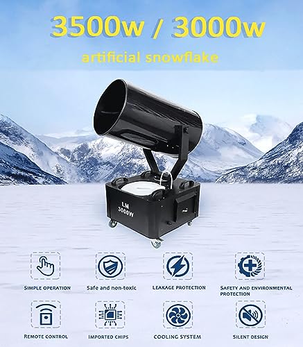 Máquina generadora de nieve profesional de 2000 W, efecto de copos de nieve con oscilación de 90°, para efectos escénicos en interiores y exteriores, fiestas DJ, Navidad y bodas miniatura 2