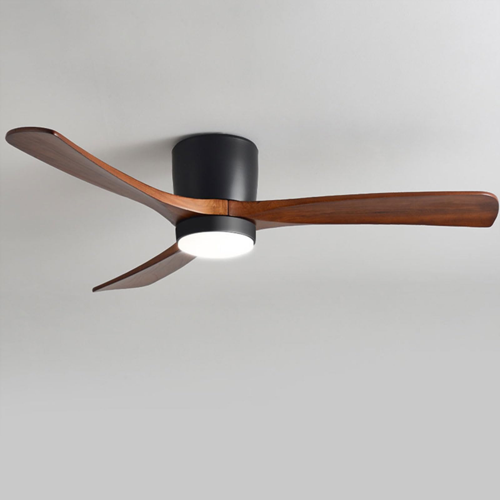 Pilanp B Quiet Ceiling Fan With Light Nordic Indoor Ceiling Fan Light Remote 6 Gear Wind Speed Ceiling Fans 12W Led Ceiling Lights Fan Lighting Wooden Lades For Living Room Dining Room Edroom