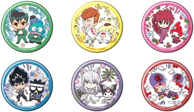 Yu Yu Hakusho x Sanrio Characters 01 (Collaboration Illustration) Tin Badge Complete Set, Box of 6