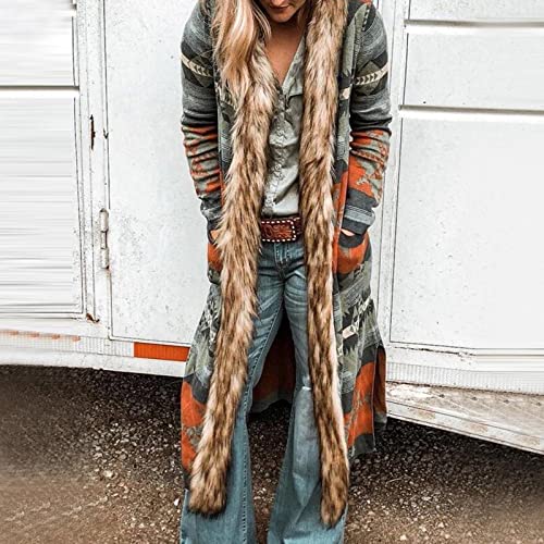 Womens Winter Coats Faux Fur Warm Jackets Fuzzy Hoodie Cardigans Long Sleeve Oversized Casual Outerwear with Pockets2