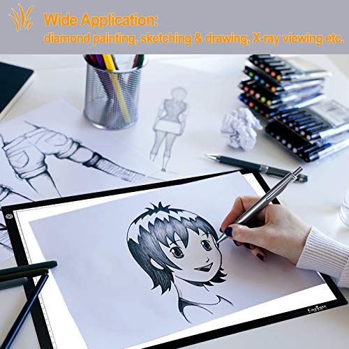 Diamond Painting Accessories, A3 Light Box, Cozonte Ultra-Thin A3 LED Light Pad Third Level Touch Dimmer 12W Super Bright Light for Diamond Painting, Sketching, Designing, X-ray Viewing et.