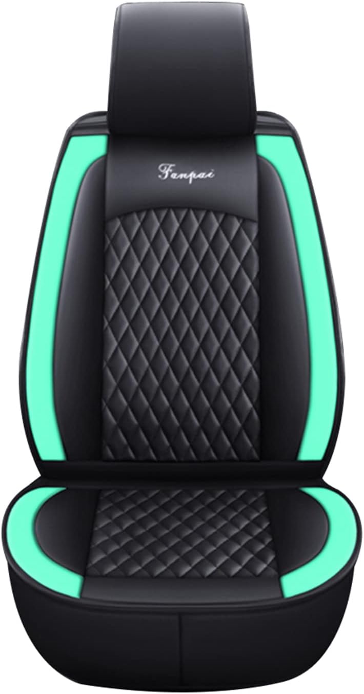 for Hyundai Santa Cruz Car Seat Covers Full Set Waterproof Leather Front Rear Seat Automotive Protection Cushions - CT08 Black Green