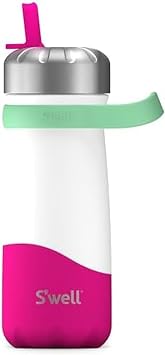 Swell Stainless Steel Traveler with Flip Straw Lid, 16oz, Dragonfruit, Triple Layered Vacuum Insulated Containers Keeps Drinks Cold for 24 Hours, BPA Free, Easy Carrying On the Go
