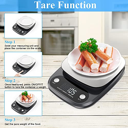 Sunco Digital Food Kitchen Scale, 10Kg/22Lb Multi-Purpose Scale For Cooking Baking, 1G/0.1Oz Precise Stainless Steel With Lcd Display, Measures In Grams, Ounces, Milliliters, Pounds Weight Loss #TOP1