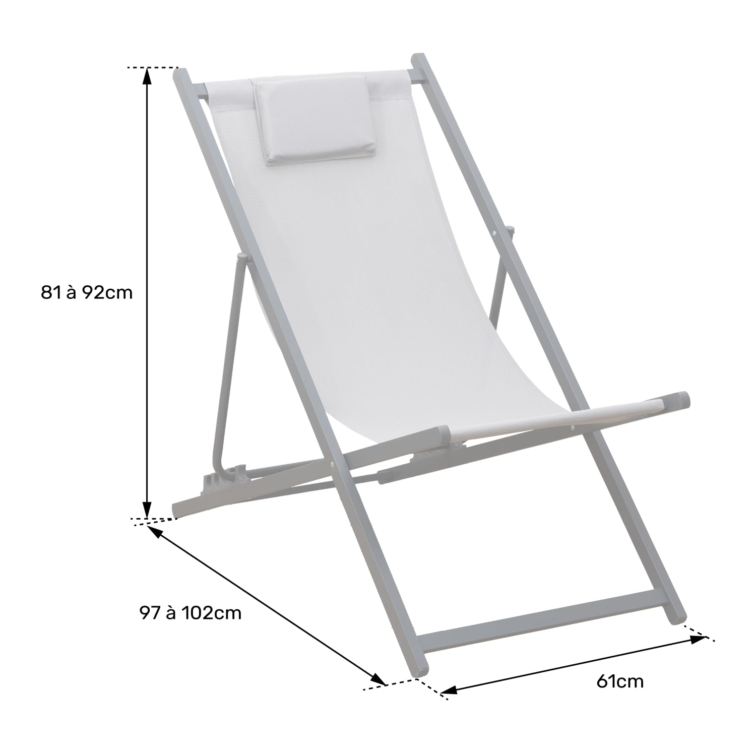 Happy Garden Lot de 2 chiliennes Cyprus en textilène et Structure en Aluminium Vert Sauge - Équipés de Coussins Repose-tête, Confort et Relaxation - Idéal pour Jardin, Terrasse et Patio