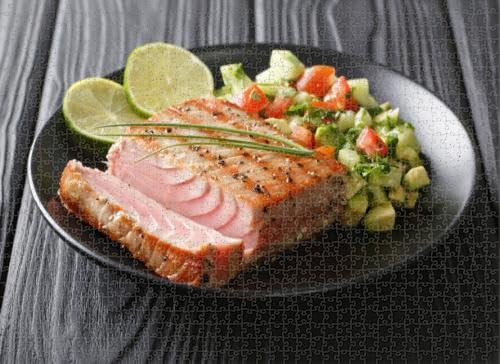 Puzzles for Adults 500 Pieces Jigsaw Puzzles Grilled Tuna Steak