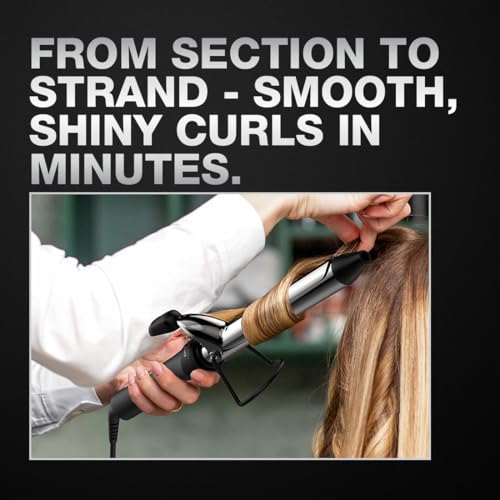 Image of IKONIC CURLING TONG- 22MM 8inch Ceramic Barrel Hair Curler Machine (BLACK & GOLDEN) with Safety Clip, Comfortable Rubber Grip for Salon like Hair Curls, Professional Hair Styling Tool
