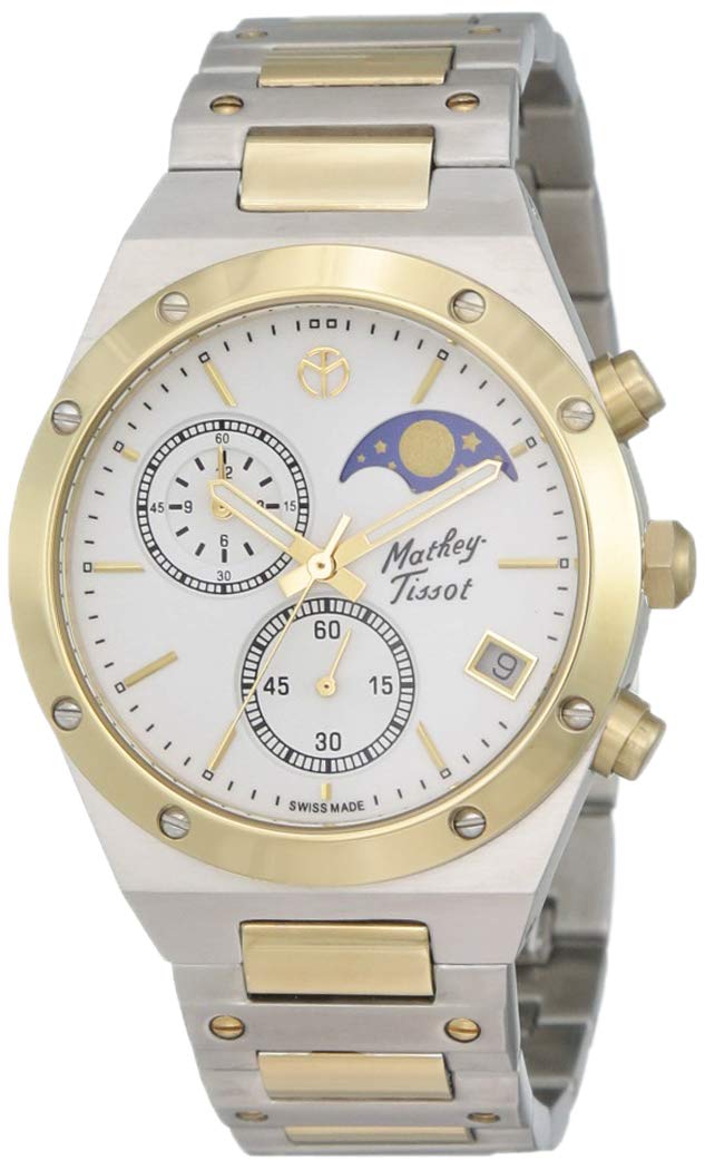 Mathey-Tissot Stainless Steel Swiss Made Analog Chronograph White Dial Men Watch - H680Chbi_A, Multi-Color Band (B08CM1725H) Amazon Price History, Amazon Price Tracker