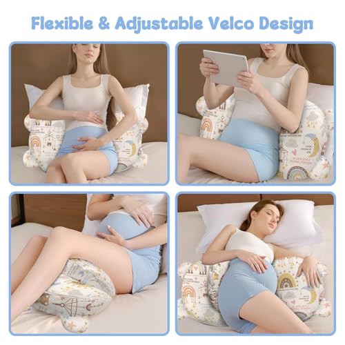 Image of Pregnancy Pillow for Sleeping,Maternity Pillow with Cooling,Maternity Support for Back and Hip Relief,Soft and Comfortable Wedge Pregnancy Pillows Side Sleeping Support for Belly with Removable Cover