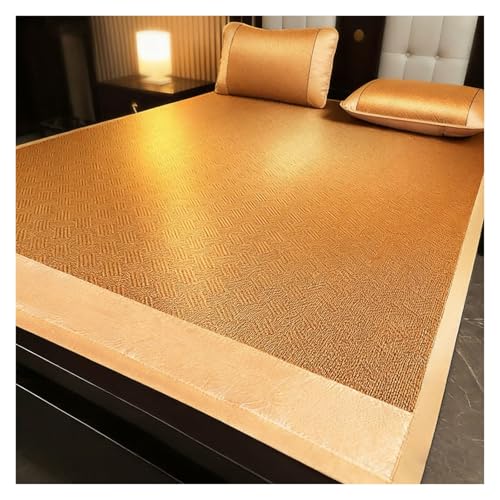 Esterilla Refrescante De Ratán, Colchoneta Plegable Transpirable con Artemisa, Alfombrilla Refrescante Portátil For Hogar, Dormitorio Y Viajes(Brown,200x215cm)