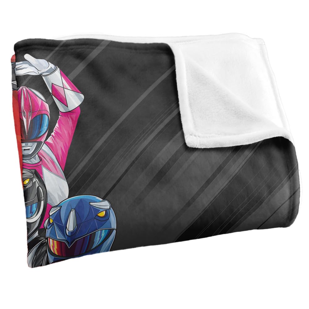 LOGOVISION Power Rangers Ranger Stack Coperta super morbida al tatto setoso – 152 x 127 cm