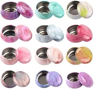 12Pieces Small Candle Tin Jars,Mini Candle Making Containers Reusable Round Shape Artistic Storage Box Metal Jar for Candle Dry Storage DIY Candle Making Kit for Candy Party Spices Camping