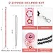 FEFURS Zipper Helper Pull for Dresses 2 Pack Zipper Puller Helper with 5 Different Types Hooks Dress Zipper Pull Helper Assistant for Elderly and Pregnant Women(Pink Flower)