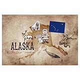 artboxONE Poster 75x50 cm Reise Alaska Illustrated Map - 