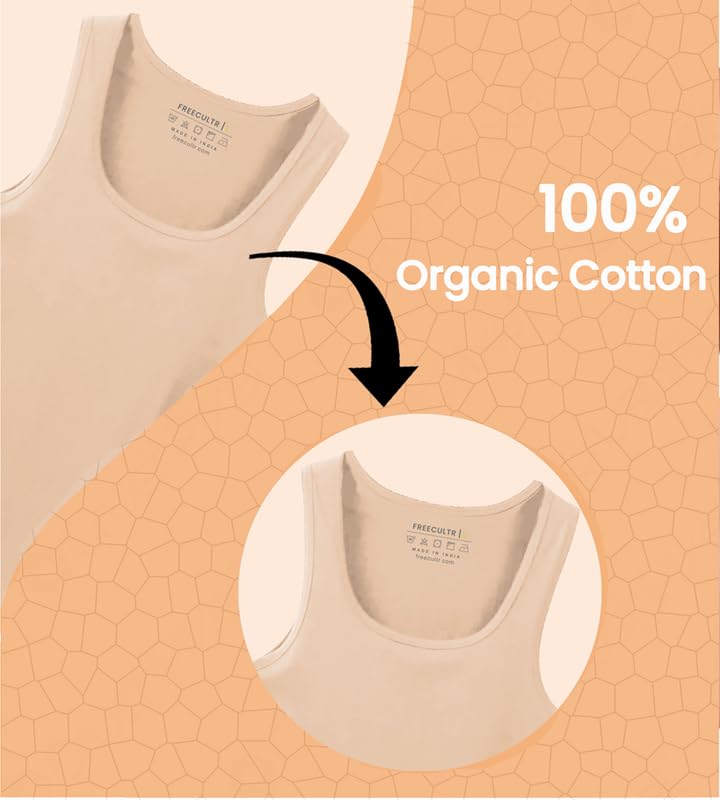Image of Freecultr Cotton Vest for Men Sleeveless Lightweight Solid Round Neck Comfort Vest | Ultra-Soft Breathable Innerwear Sando for Gym, Sports, Workout, and Everyday Wear | Regular Fit and Durable Design
