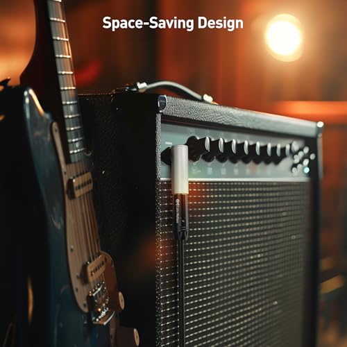Cable Matters 2-pak adapter kątowy jack – 6,35 mm Jack TS adapter kątowy do gitar elektrycznych, wzmacniaczy basowych, mikserów i korektorów