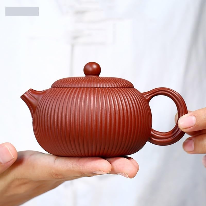 Ceramic Pot Classic Purple Sand Striped Teapot Handmade Retro Teapot Tea Chinese Teapot Coffee Pot 160ml Tea Pot